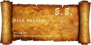 Biró Belizár névjegykártya